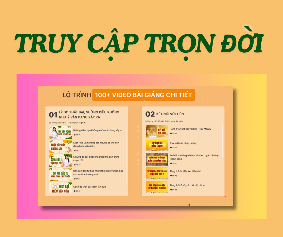 Nhận quyền truy cập trọn đời vào khóa học